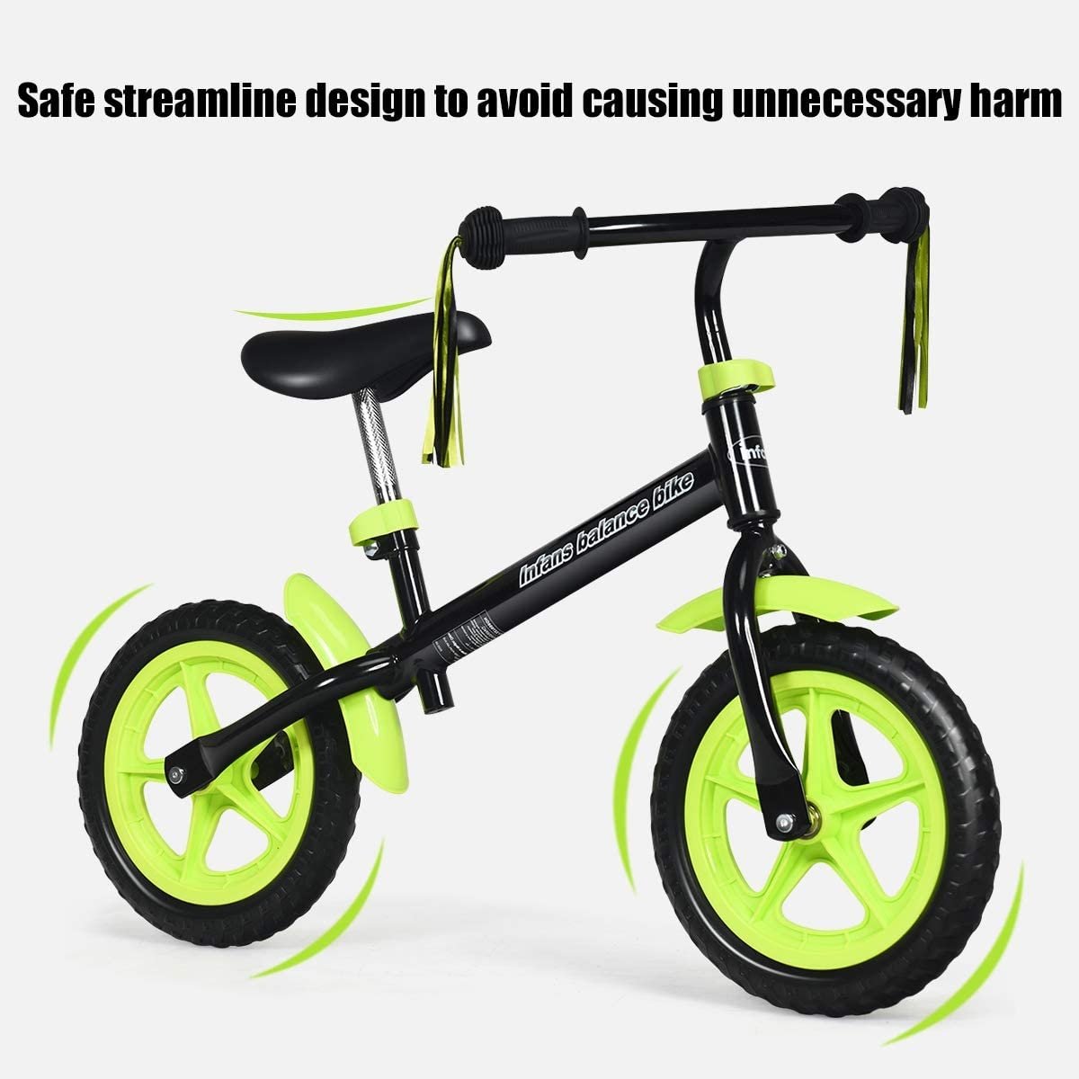 Adjustable Lightweight Kids Balance Bike, Green - Gallery Canada