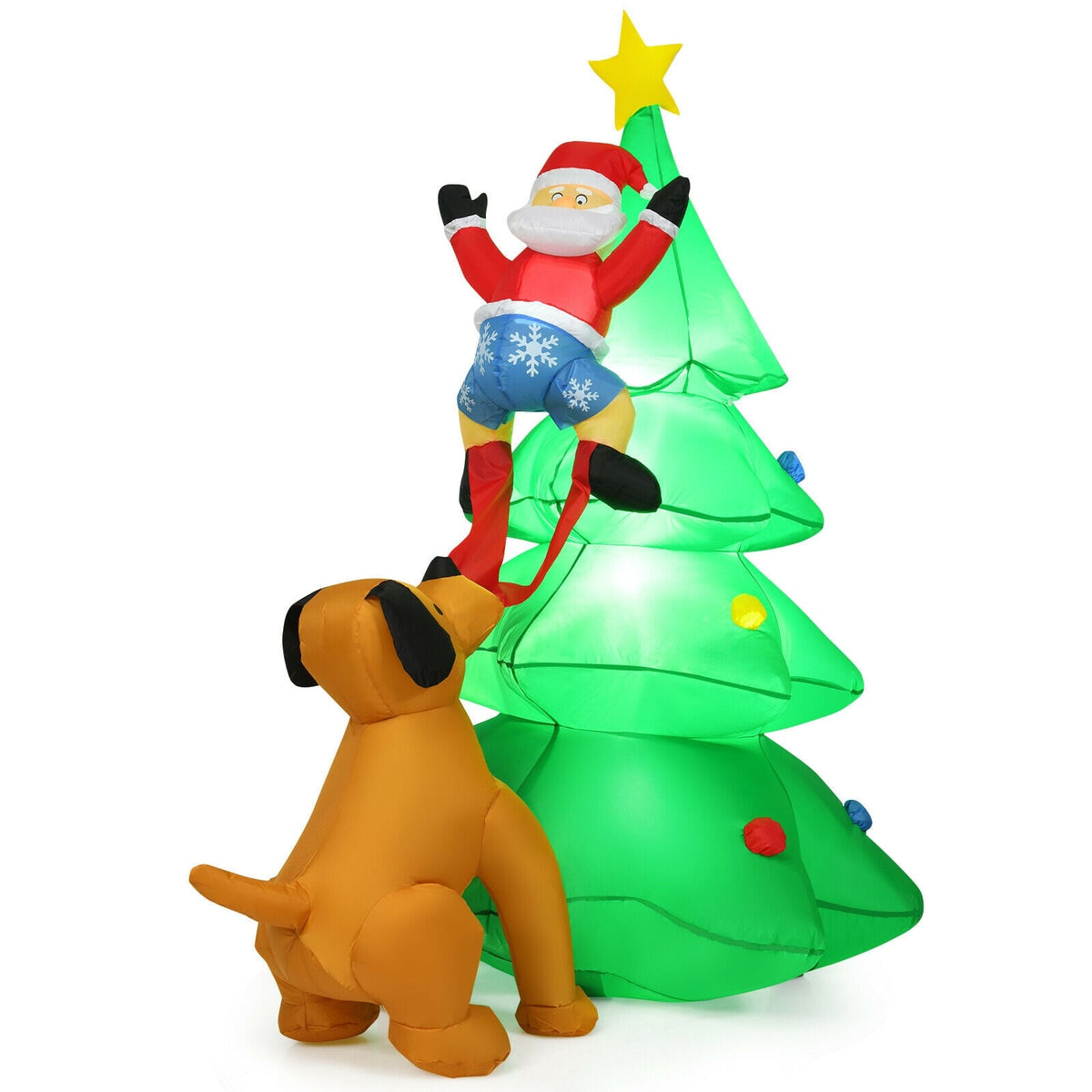 6.5 Feet Inflatable Christmas Tree, Santa Decor, LED Lights, Green Christmas Inflatables at Gallery Canada