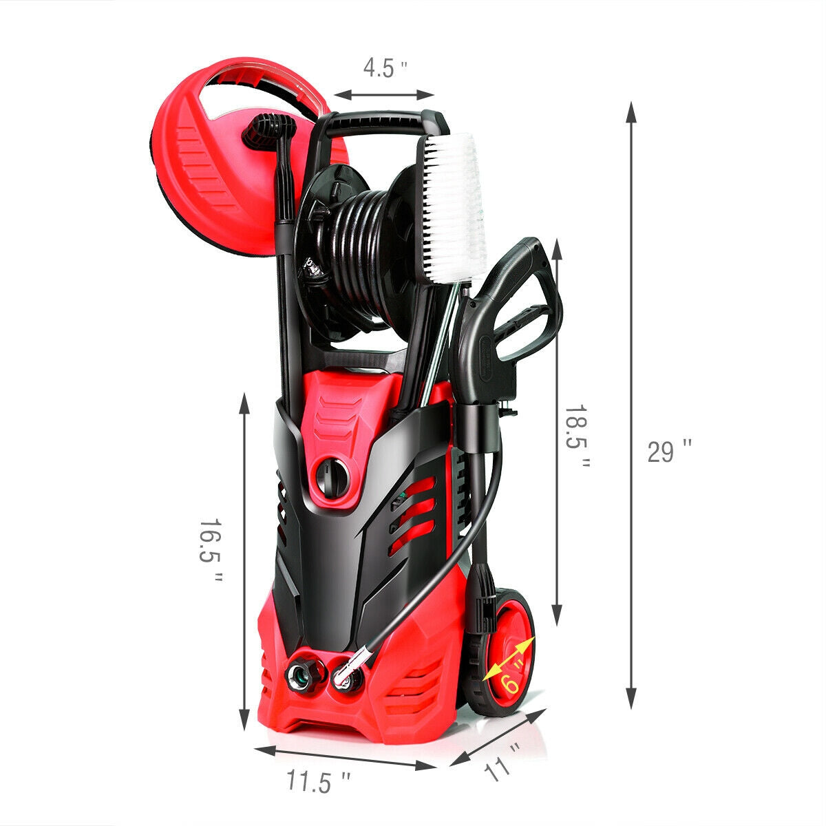 3000 PSI Electric High Pressure Washer With Patio Cleaner, Red Pressure Washers at Gallery Canada