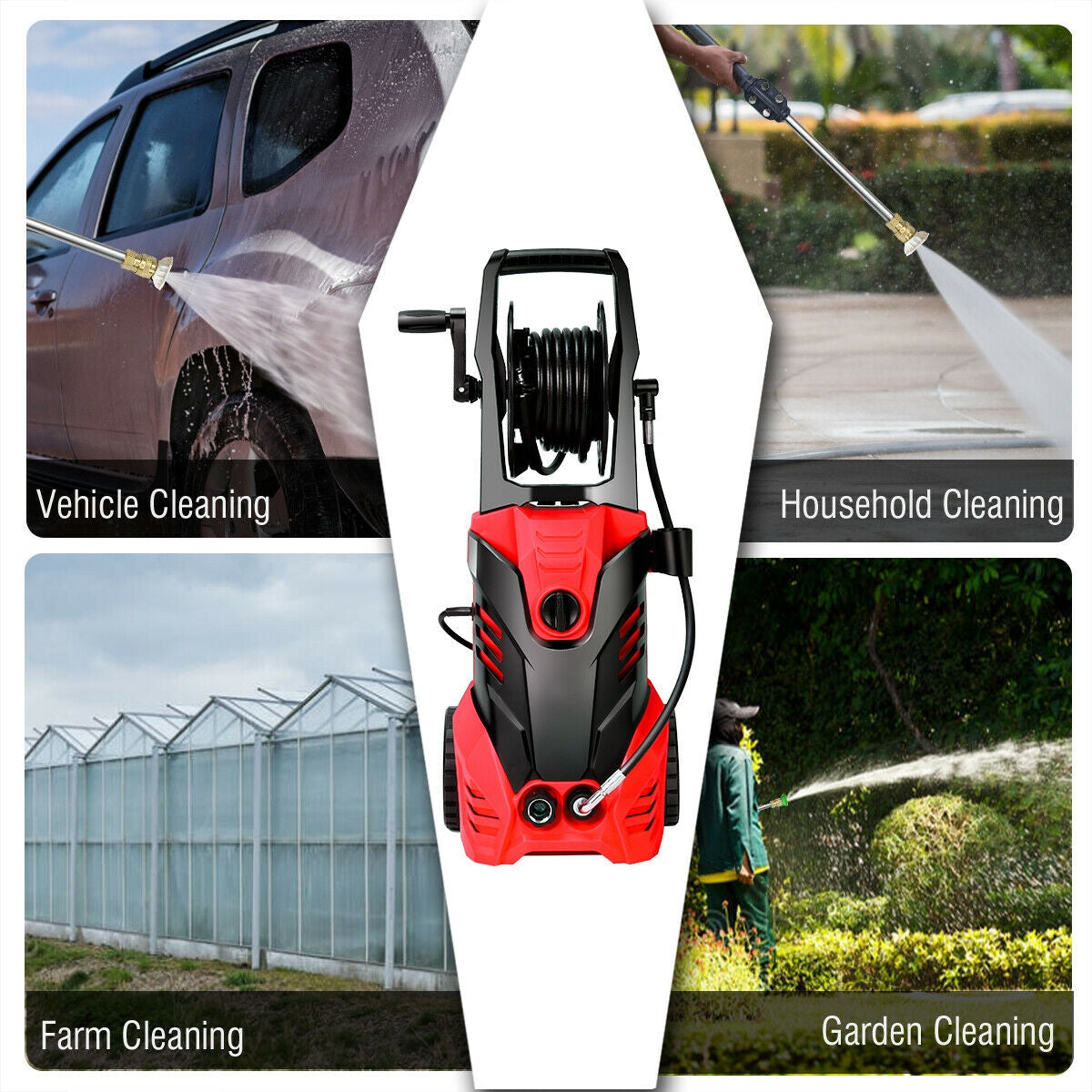 3000 PSI Electric High Pressure Washer With Patio Cleaner, Red Pressure Washers at Gallery Canada