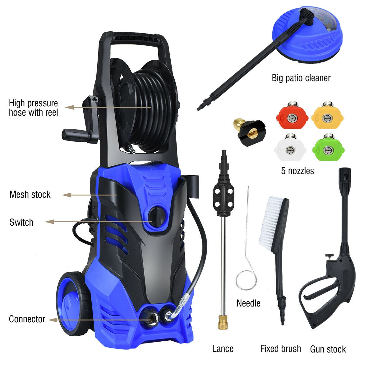 3000 PSI Electric High Pressure Washer With Patio Cleaner , Blue Pressure Washers at Gallery Canada