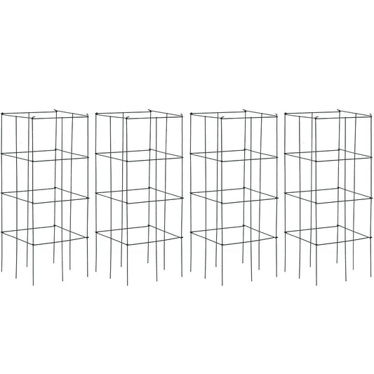 4 Pack Garden Trellis for Climbing Plants for Flower Vegetable, Black