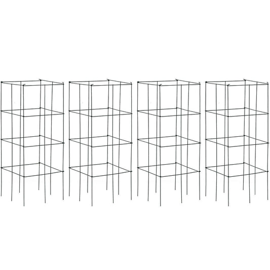 4 Pack Garden Trellis for Climbing Plants for Flower Vegetable, Black at Gallery Canada