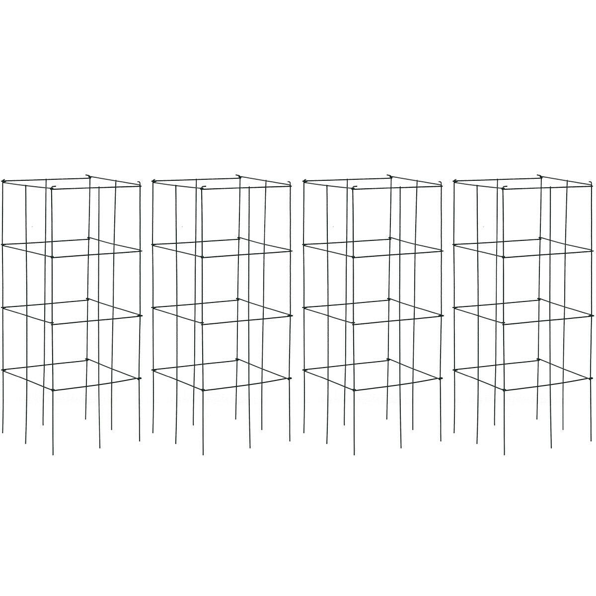 4 Pack Garden Trellis For Climbing Plants, Black