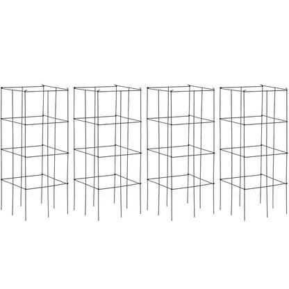 4 Pack Garden Trellis For Climbing Plants, Black