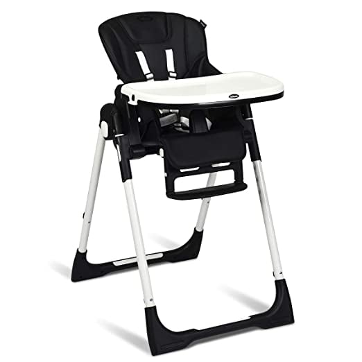 Foldable High chair with Multiple Adjustable Backrest, Black - Gallery Canada
