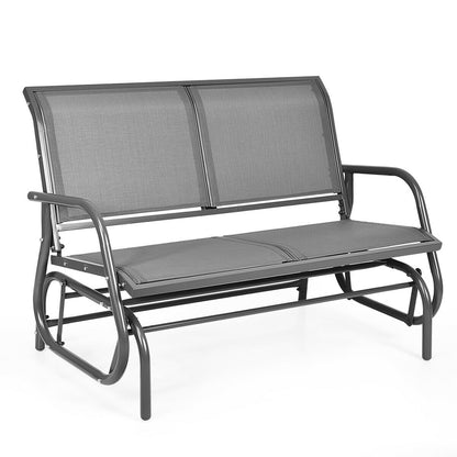 Swing Glider Chair 48 Inch Loveseat Rocker Lounge Backyard, Gray Patio Rocking Chairs & Gliders Gray at Gallery Canada