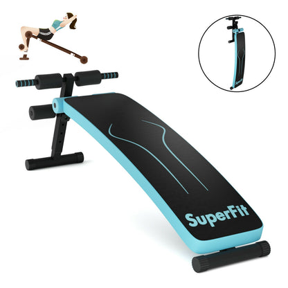 Adjustable Folding Weight Bench, Sit-Up Board, Blue Benches Racks & Bars at Gallery Canada