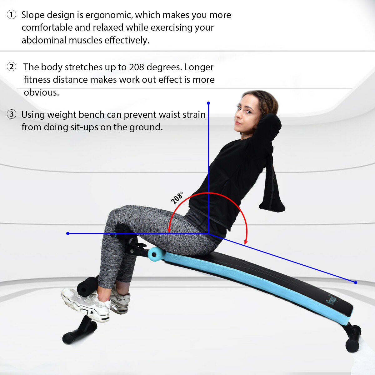 Adjustable Folding Weight Bench, Sit-Up Board, Blue Benches Racks & Bars at Gallery Canada