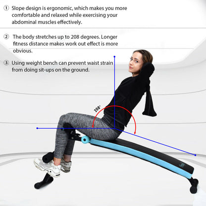 Adjustable Folding Weight Bench, Sit-Up Board, Blue Benches Racks & Bars at Gallery Canada