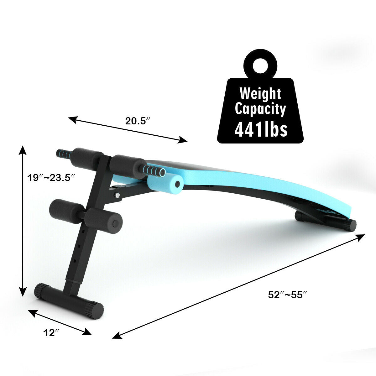 Adjustable Folding Weight Bench, Sit-Up Board, Blue Benches Racks & Bars at Gallery Canada
