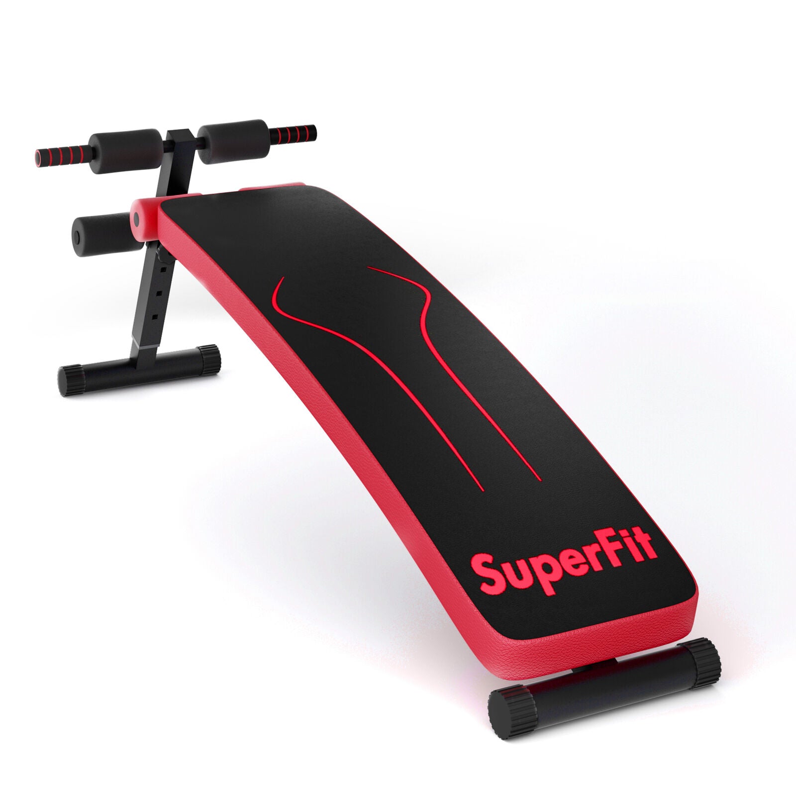 Folding Weight Bench Adjustable Sit-up Board Workout Slant Bench, Red Benches Racks & Bars at Gallery Canada