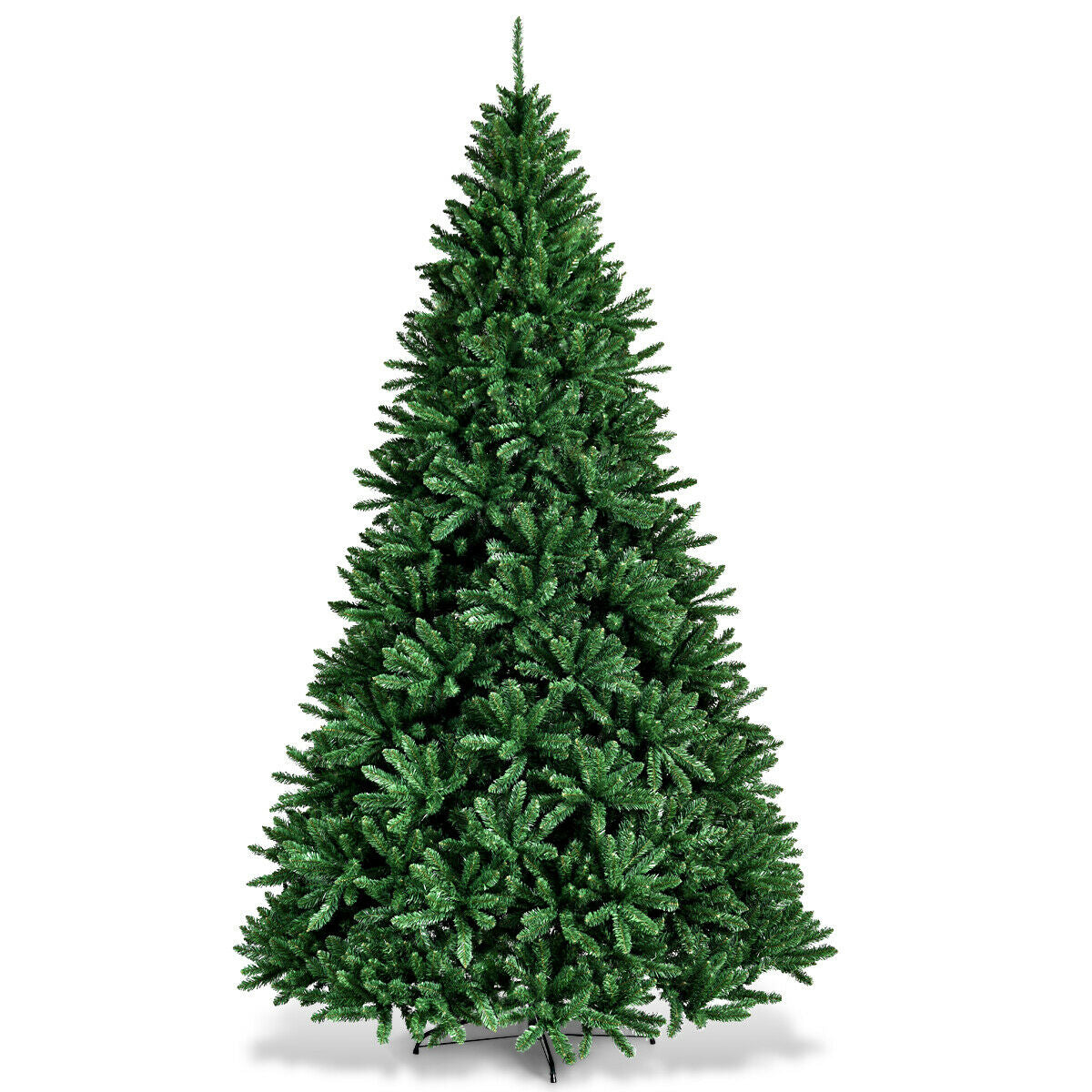 9 Feet Hinged Premium Artificial PVC Christmas Tree with Solid Metal Stand , Green Christmas Tree at Gallery Canada