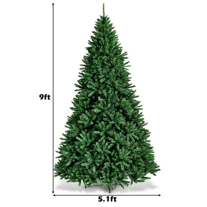 9 Feet Hinged Premium Artificial PVC Christmas Tree with Solid Metal Stand , Green Christmas Tree at Gallery Canada