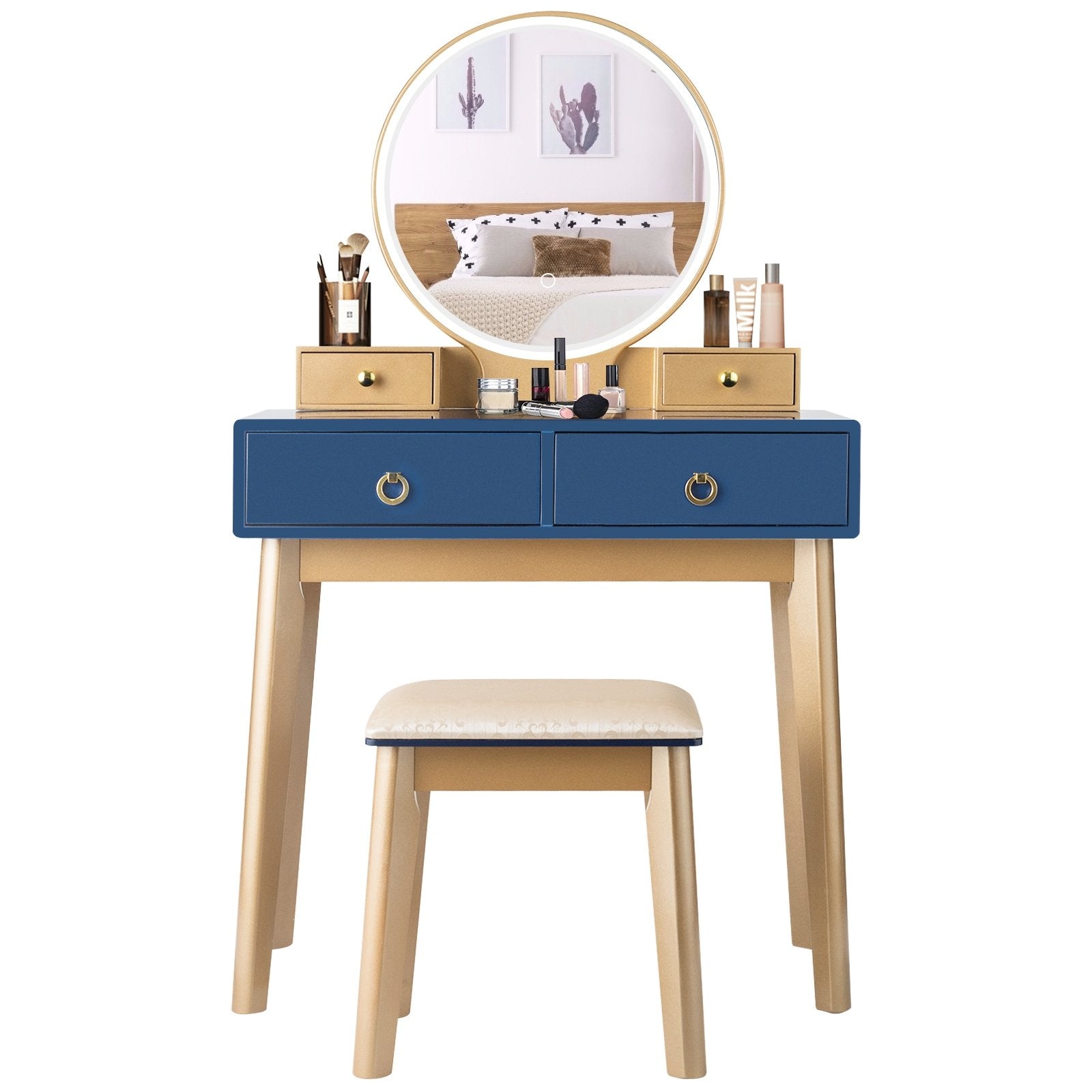 Makeup Vanity Table Set 3 Color Lighting Dressing Table, Blue Makeup Vanities at Gallery Canada