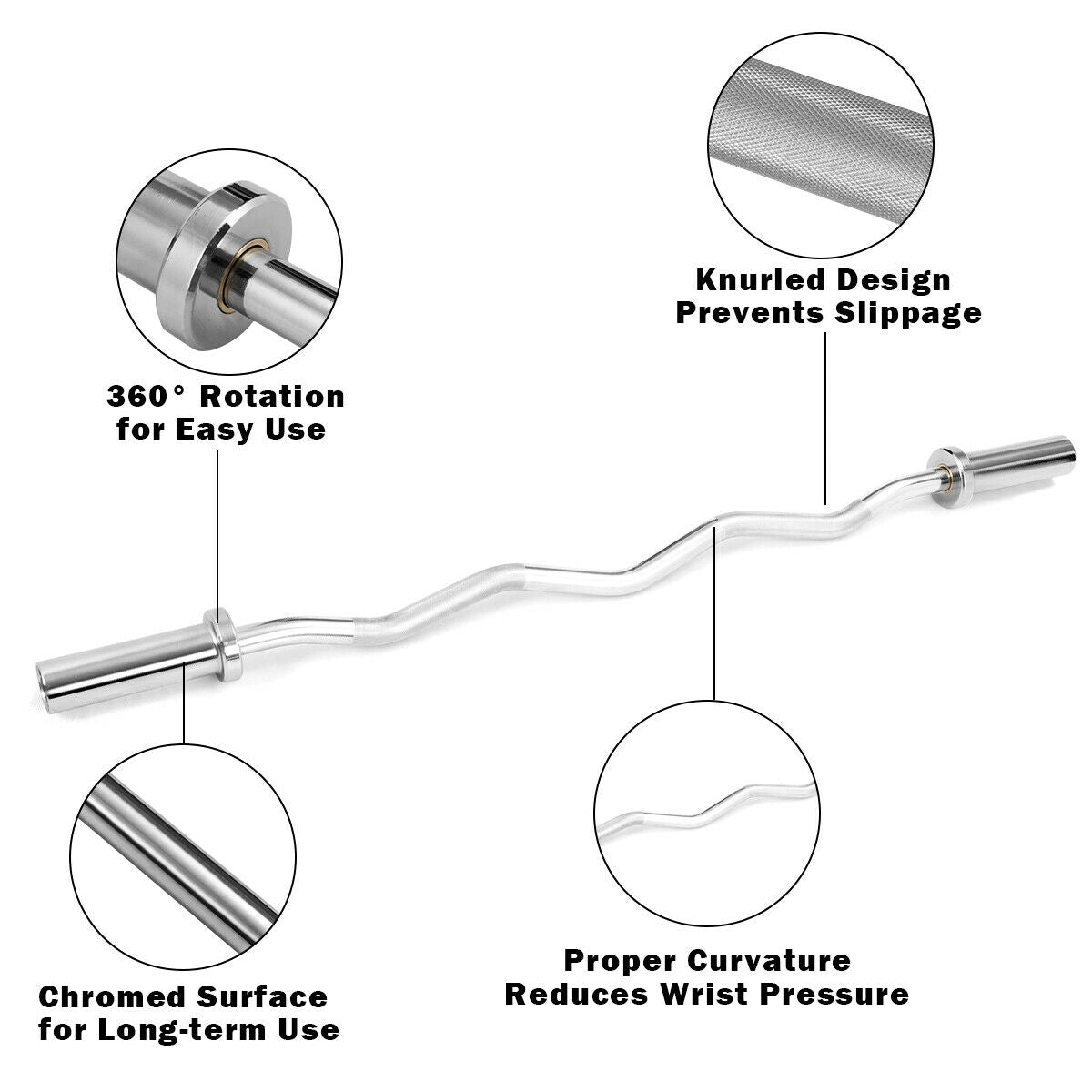 47 Inch Chrome Steel Home Gym Fitness Equipment Bar, Silver Benches Racks & Bars at Gallery Canada