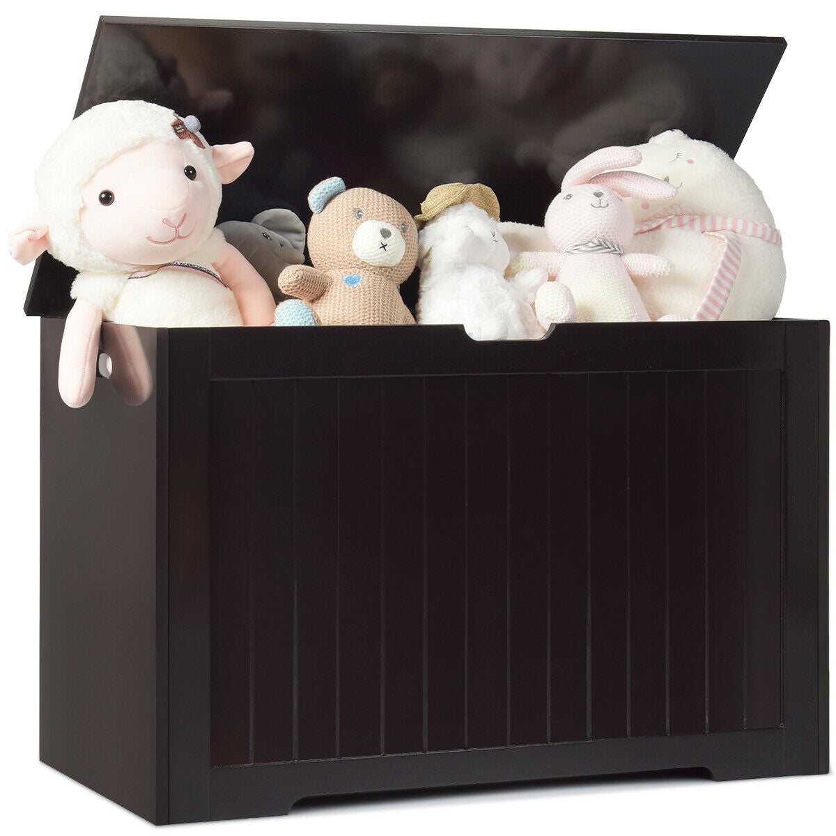 Toy Box Wooden Toy Organizer with Flip-Top Lid, Brown Kids Storage at Gallery Canada
