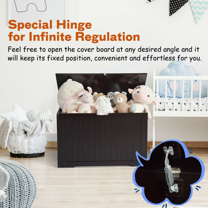 Toy Box Wooden Toy Organizer with Flip-Top Lid, Brown Kids Storage at Gallery Canada