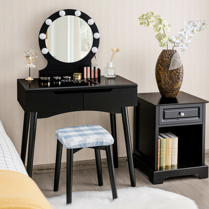Vanity Makeup Dressing Set Lighted Mirror Touch Switch, Black Makeup Vanities at Gallery Canada