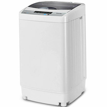 12 lbs Full-Automatic Washing Machine, 10 Wash Programs, Gray