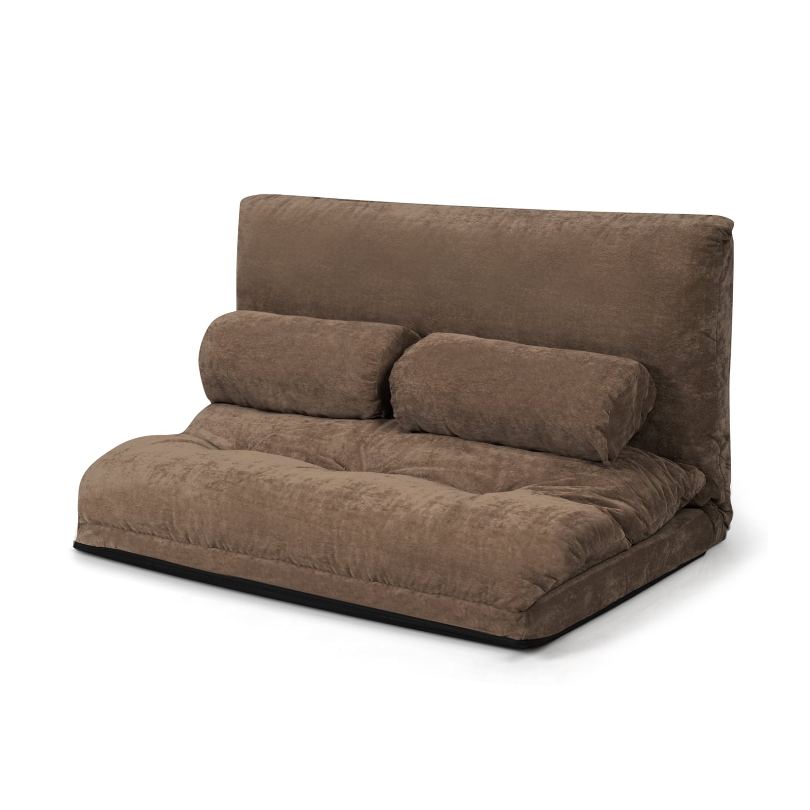 6-Position Adjustable Sleeper Lounge Couch, 2 Pillows, Brown Floor Chairs at Gallery Canada