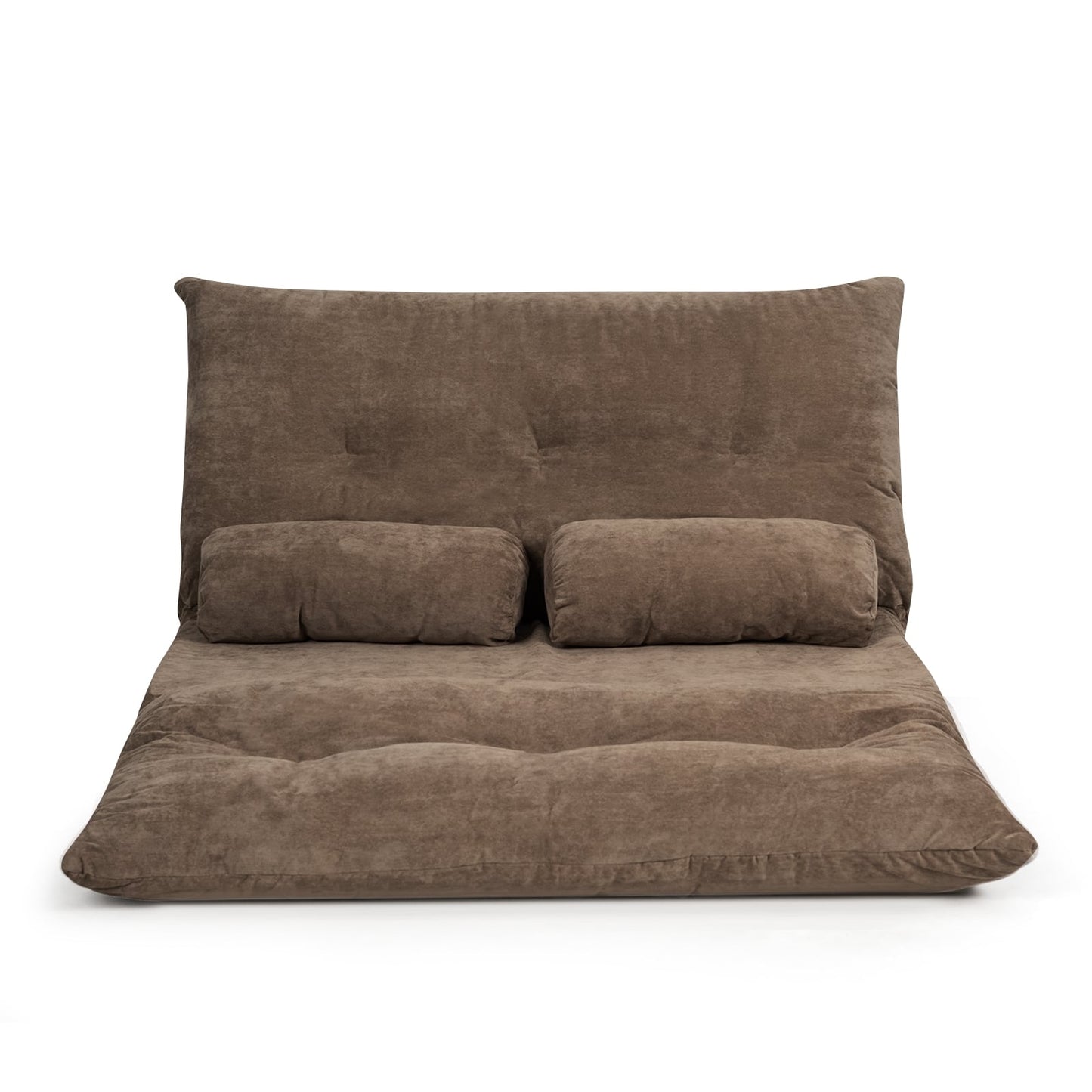 6-Position Adjustable Sleeper Lounge Couch, 2 Pillows, Brown Floor Chairs at Gallery Canada