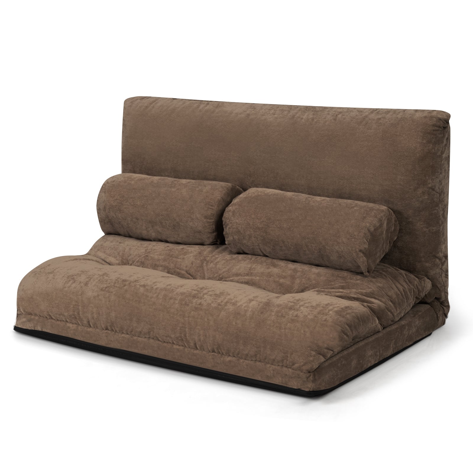 6-Position Adjustable Sleeper Lounge Couch, 2 Pillows, Brown Floor Chairs at Gallery Canada