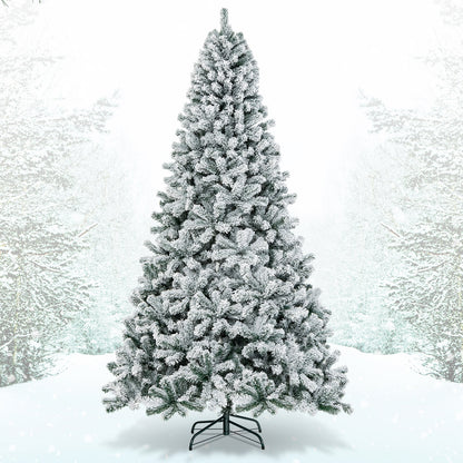 9 Feet Artificial Christmas Tree with Premium Snow Flocked Hinged, White Christmas Tree at Gallery Canada