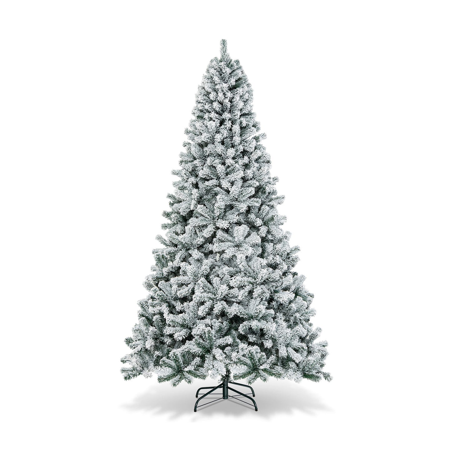 9 Feet Artificial Christmas Tree with Premium Snow Flocked Hinged, White Christmas Tree White at Gallery Canada