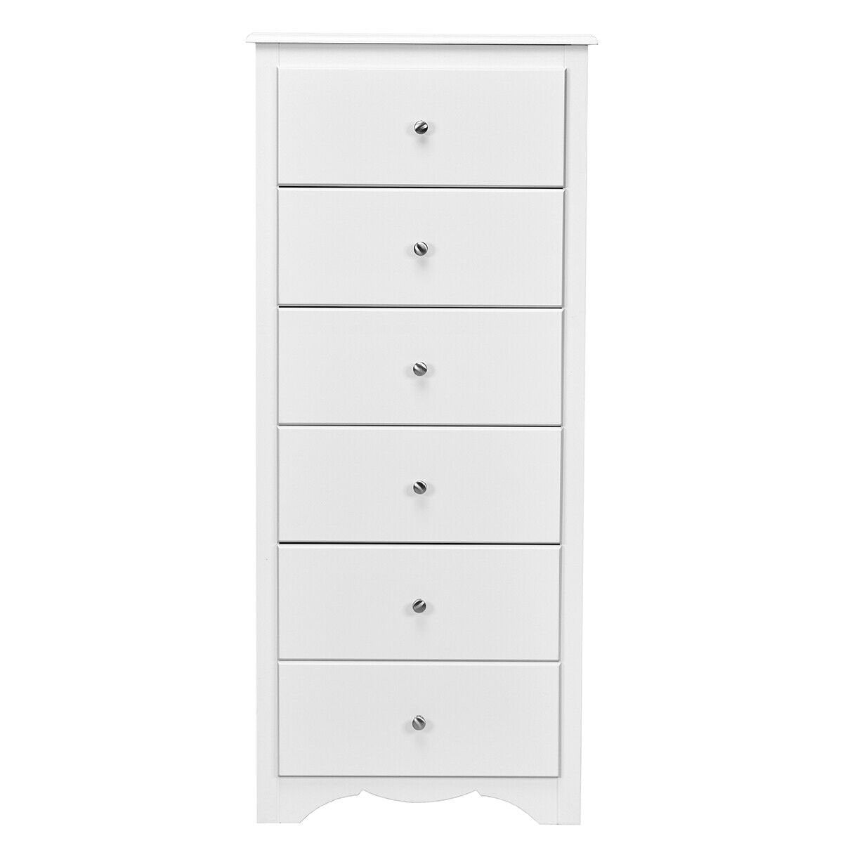 6 Drawers Chest Dresser Clothes Storage Bedroom Furniture Cabinet, White - Gallery Canada