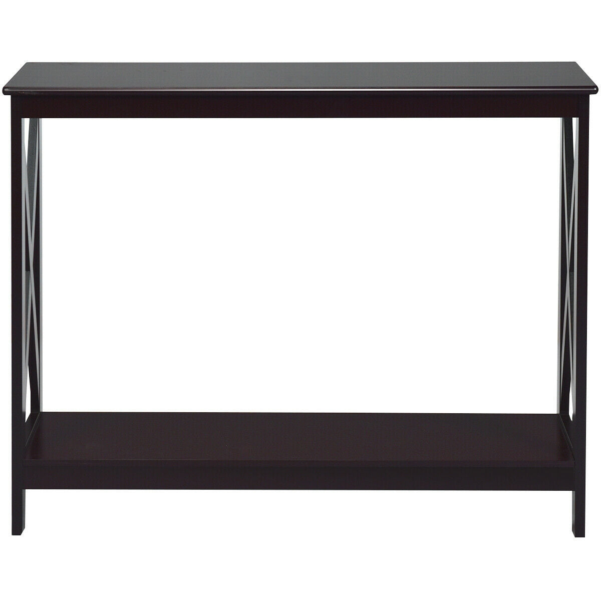 2-Tier Console Sofa Side Table, Dark Brown Console Tables at Gallery Canada