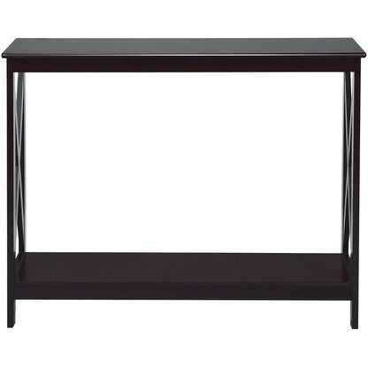 2-Tier Console Sofa Side Table, Dark Brown Console Tables at Gallery Canada