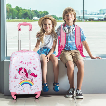2 Pieces Kids Luggage Set 12 Inch Backpack and 16 Inch Kid Carry on Suitcase with Wheels, Pink Kids Luggage at Gallery Canada