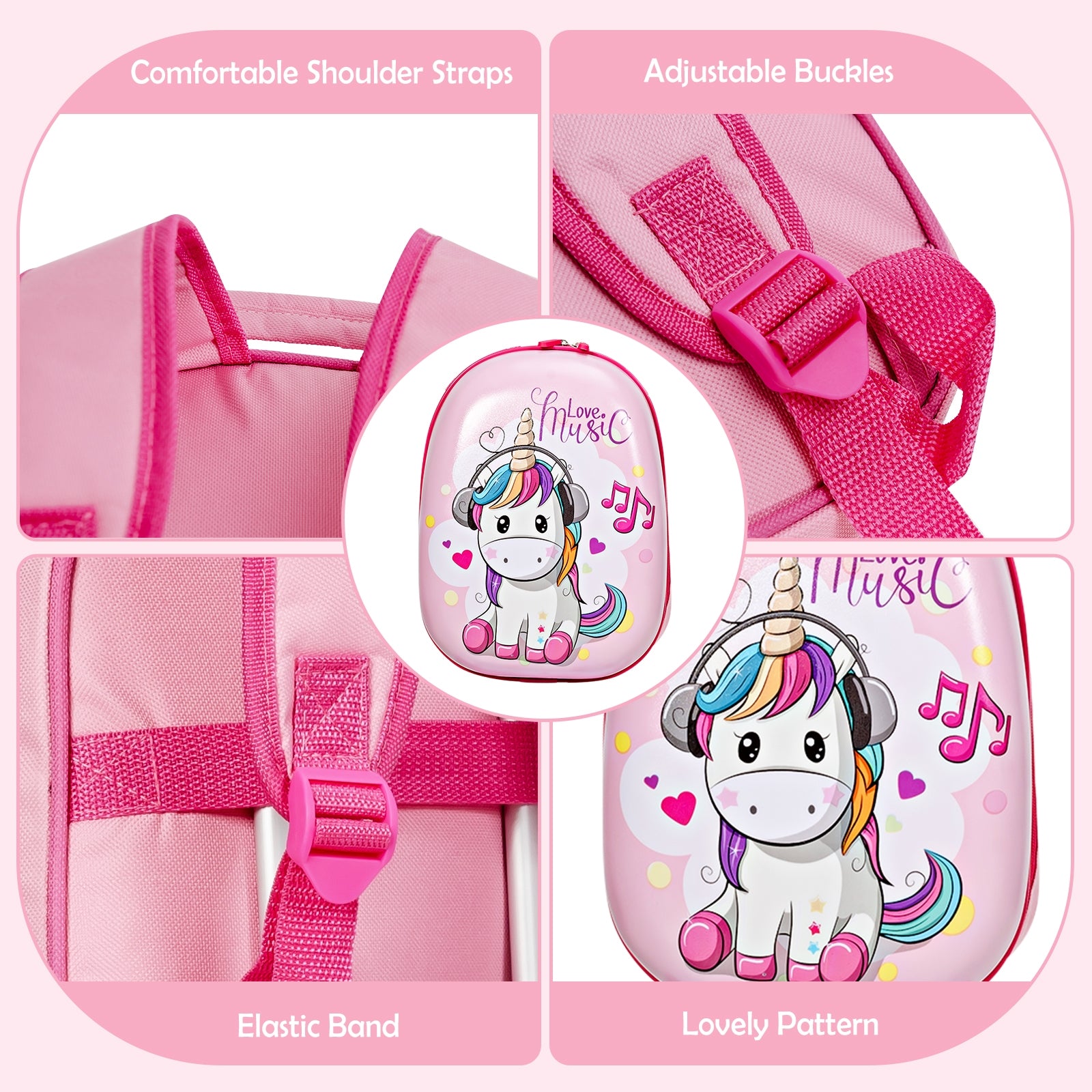 2 Pieces Kids Luggage Set 12 Inch Backpack and 16 Inch Kid Carry on Suitcase with Wheels, Pink Kids Luggage at Gallery Canada