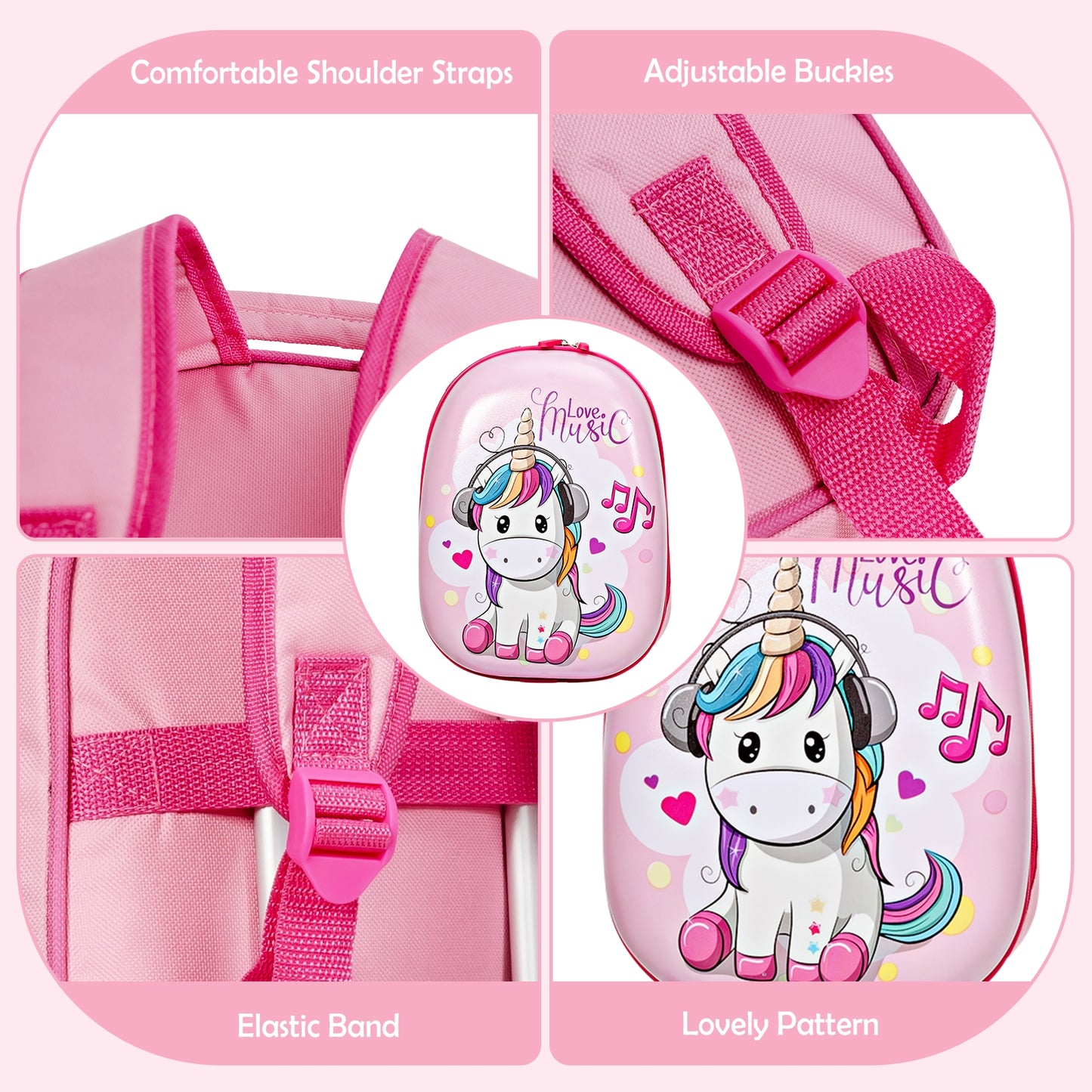 2 Pieces Kids Luggage Set 12 Inch Backpack and 16 Inch Kid Carry on Suitcase with Wheels, Pink Kids Luggage at Gallery Canada