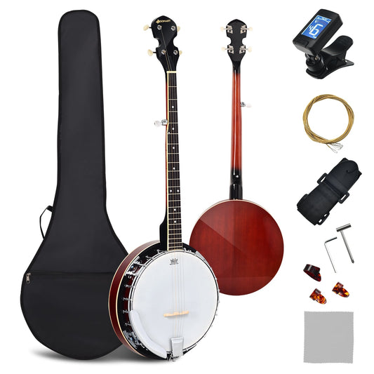 5-String Geared Tunable Banjo, Black Guitar & Strings Black at Gallery Canada