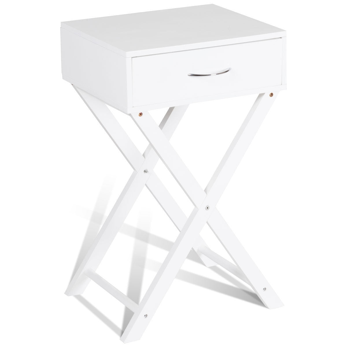 Modern X-Shape Accent Side End Table, White End & Side Tables at Gallery Canada