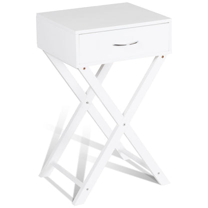 Modern X-Shape Accent Side End Table, White End & Side Tables at Gallery Canada
