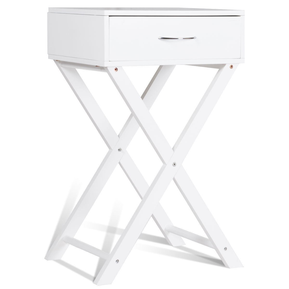 Modern X-Shape Accent Side End Table, White End & Side Tables at Gallery Canada