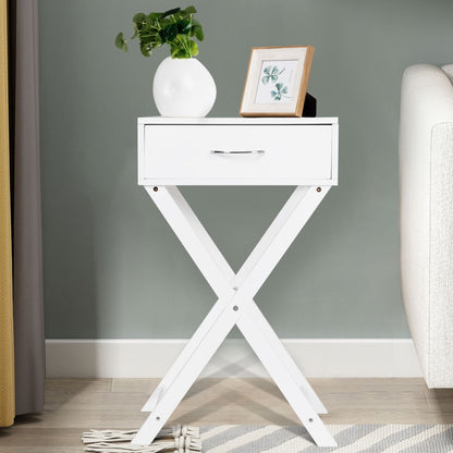 Modern X-Shape Accent Side End Table, White End & Side Tables at Gallery Canada
