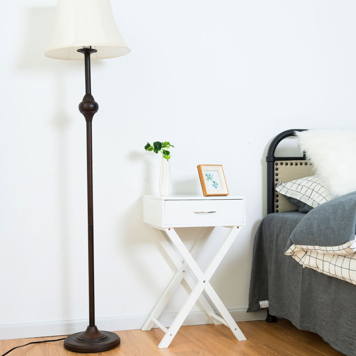 Modern X-Shape Accent Side End Table, White End & Side Tables at Gallery Canada