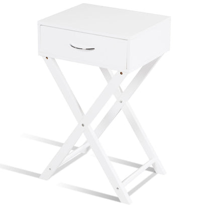 Modern X-Shape Accent Side End Table, White End & Side Tables White at Gallery Canada