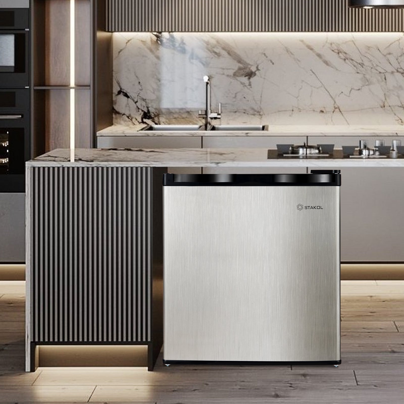 1.1 cu.ft. Compact Single Door Mini Upright Freezer, Black & White Freezers at Gallery Canada