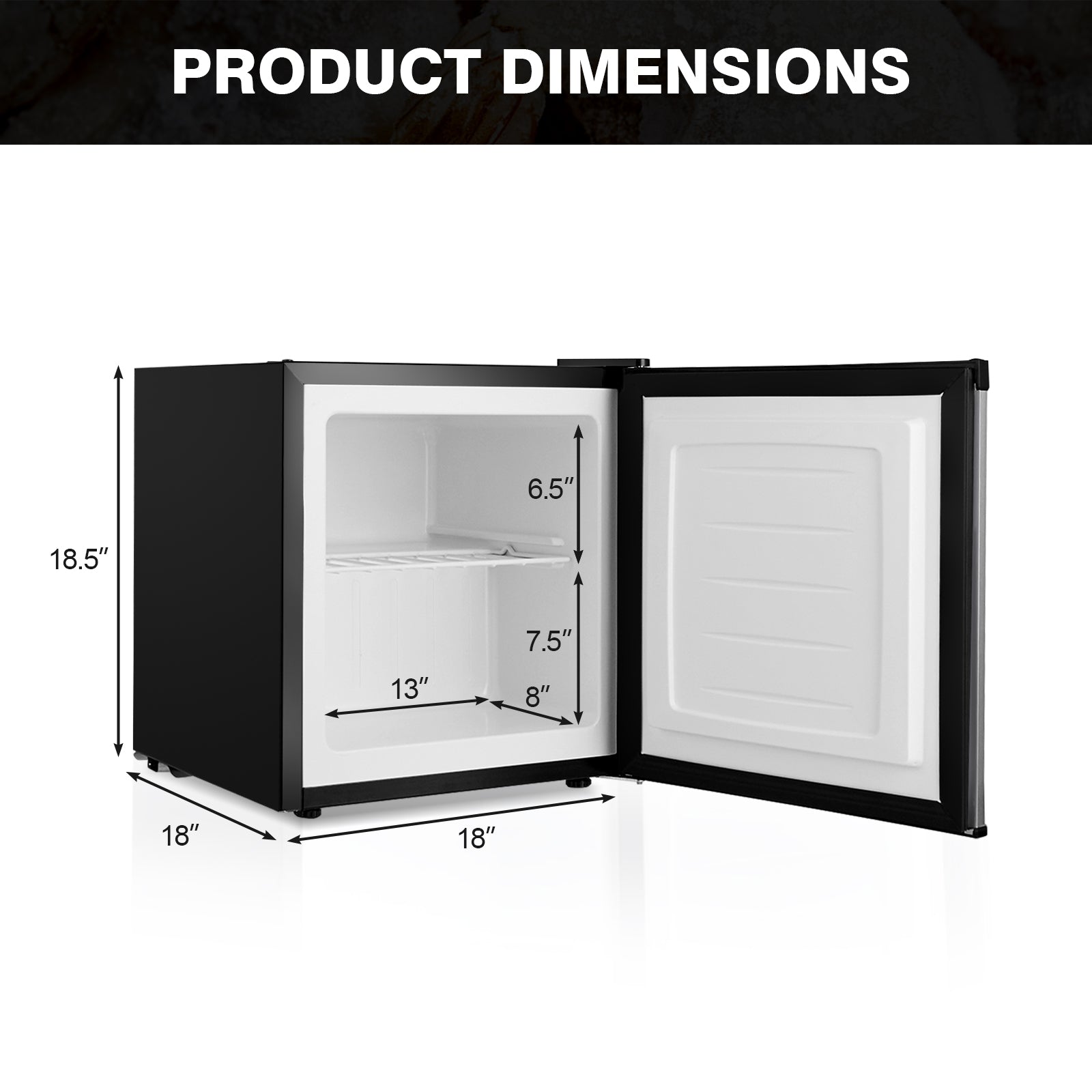 1.1 cu.ft. Compact Single Door Mini Upright Freezer, Black & White Freezers at Gallery Canada