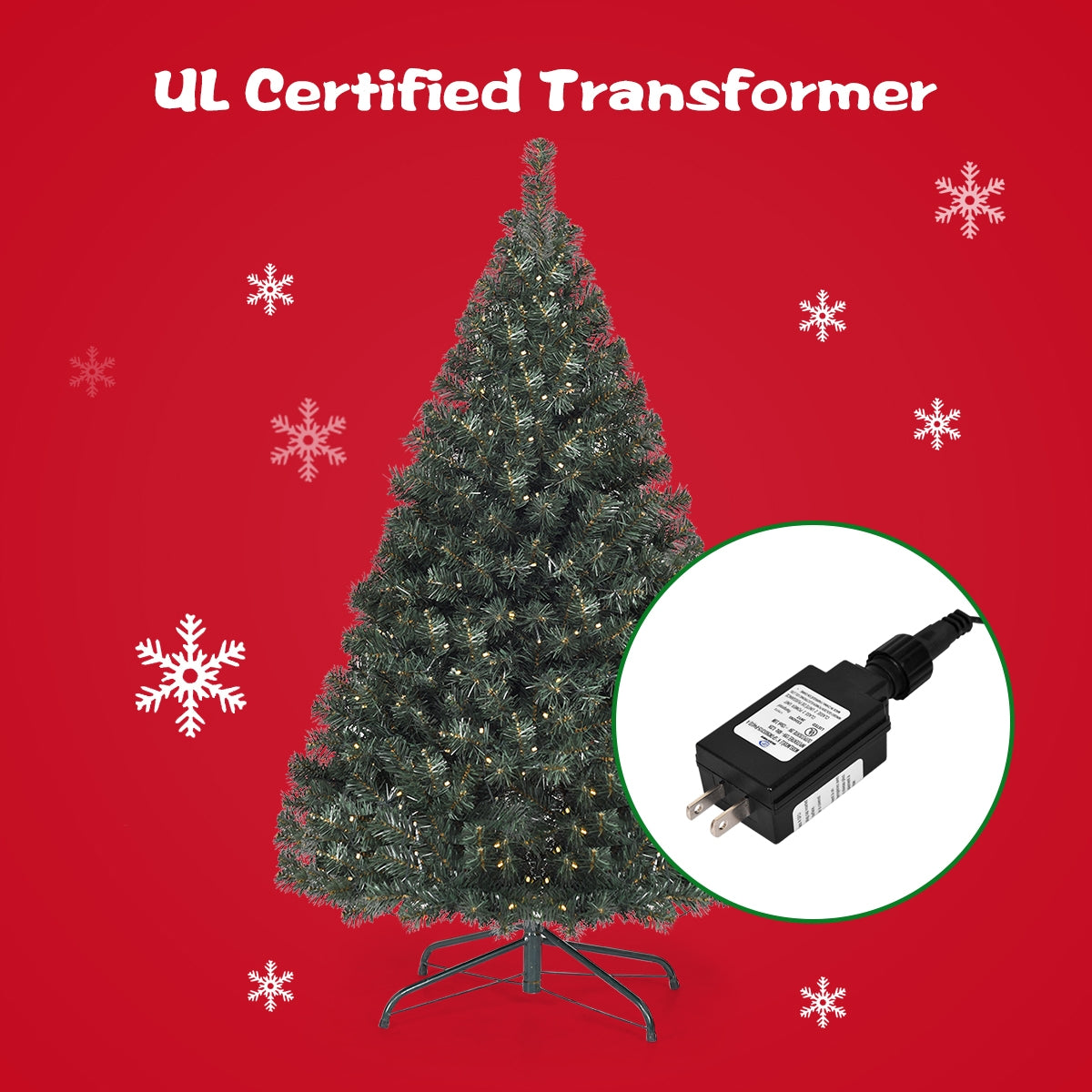 4.5 Feet PVC Pre-lit Artificial Hinged Christmas Tree , Green Christmas Tree at Gallery Canada