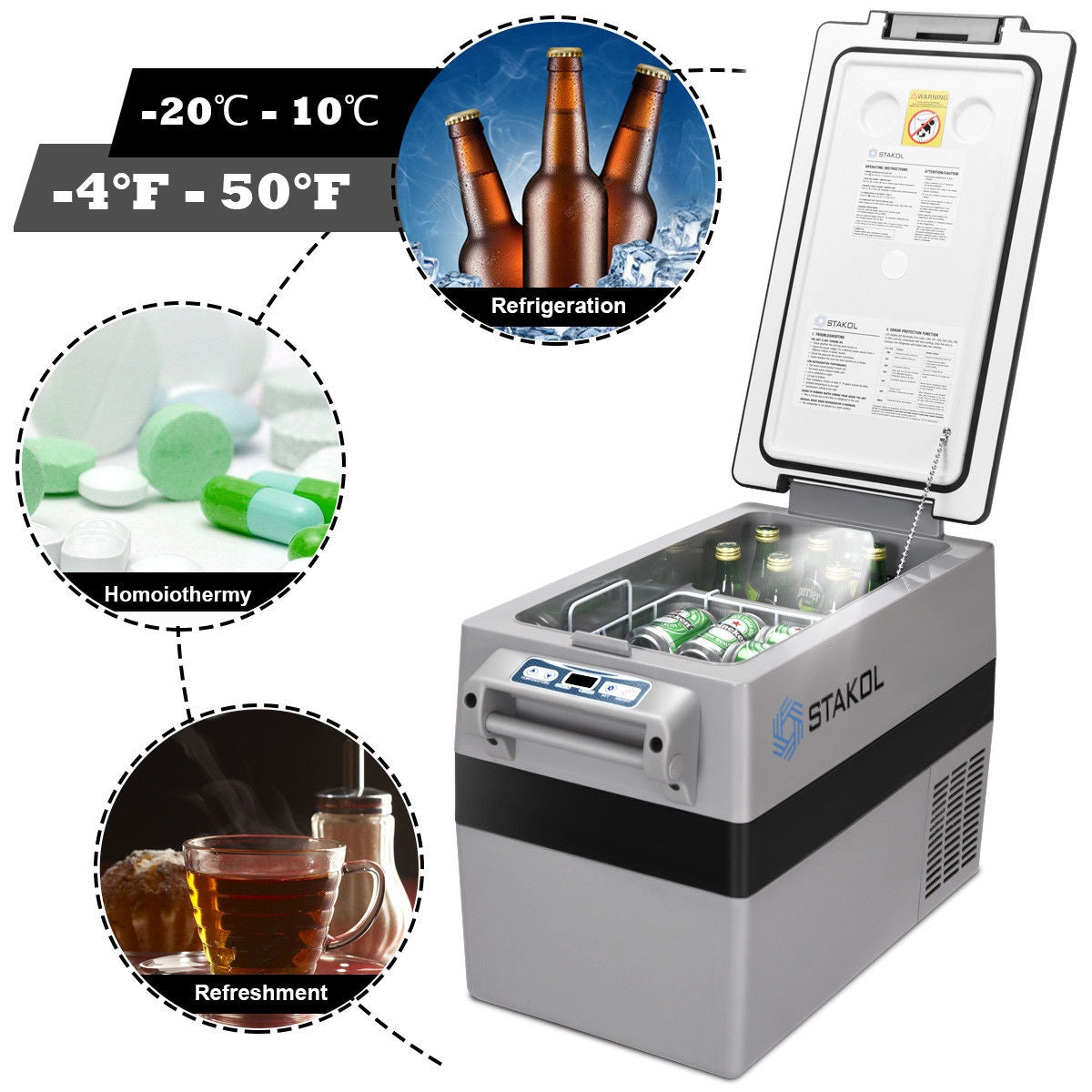 44 Quarts Camping Portable Electric Car Cooler Refrigerator Coolers at Gallery Canada