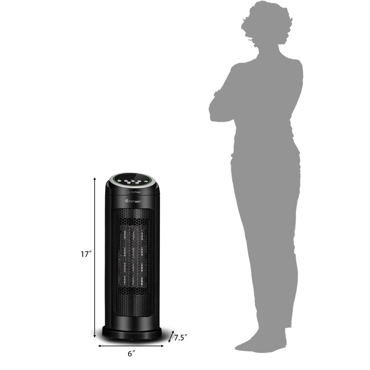 1500 W LED Portable Oscillating PTC Ceramic Space Heater, Black Space Heaters at Gallery Canada