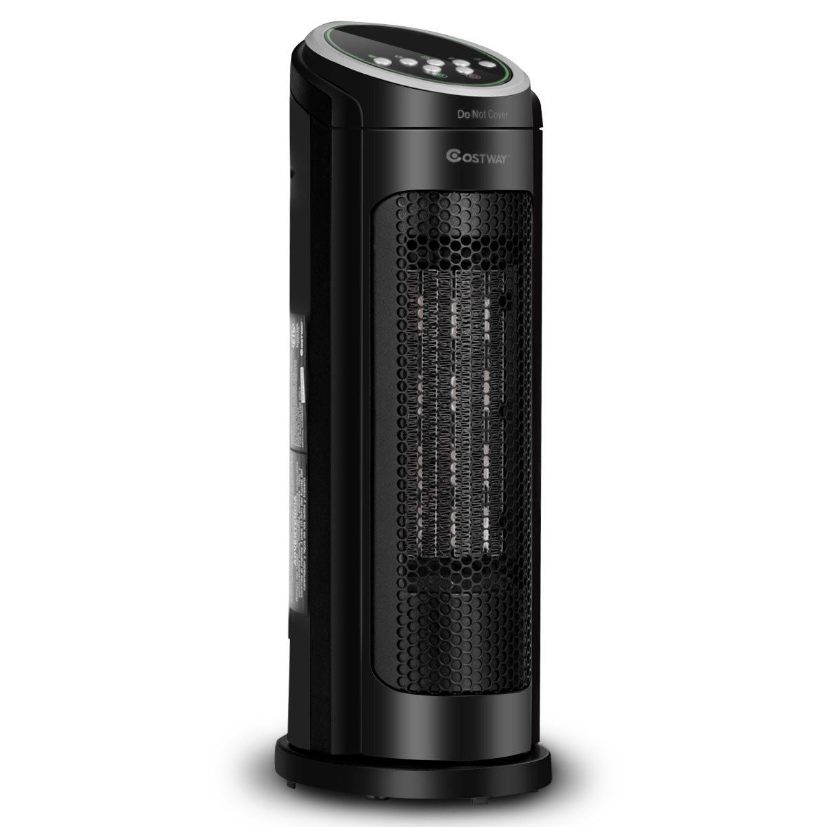 1500 W Portable Oscillating PTC Ceramic Space Heater, Black