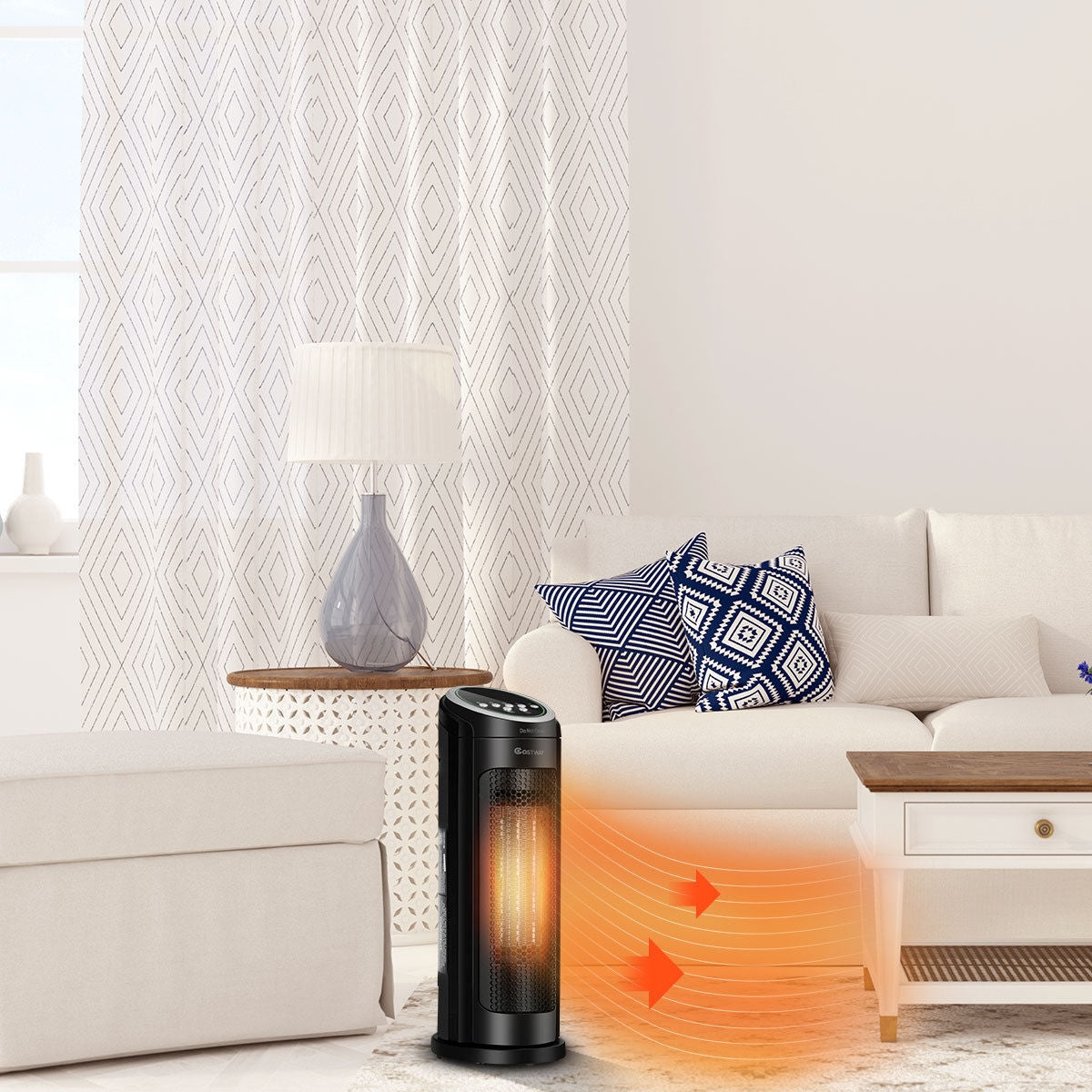 1500 W LED Portable Oscillating PTC Ceramic Space Heater, Black Space Heaters at Gallery Canada