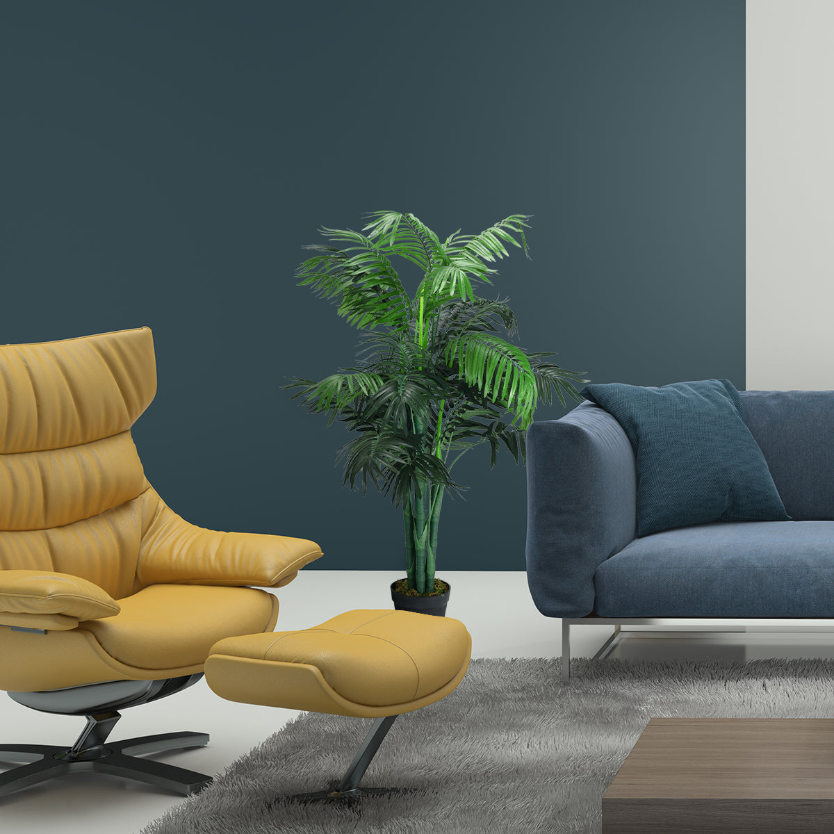 3.5 Feet Artificial Areca Palm Decorative Silk Tree with Basket, Green Faux Plants at Gallery Canada